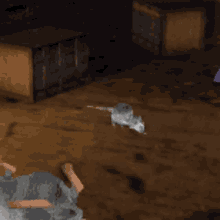 a low-poly rat scaling up in size